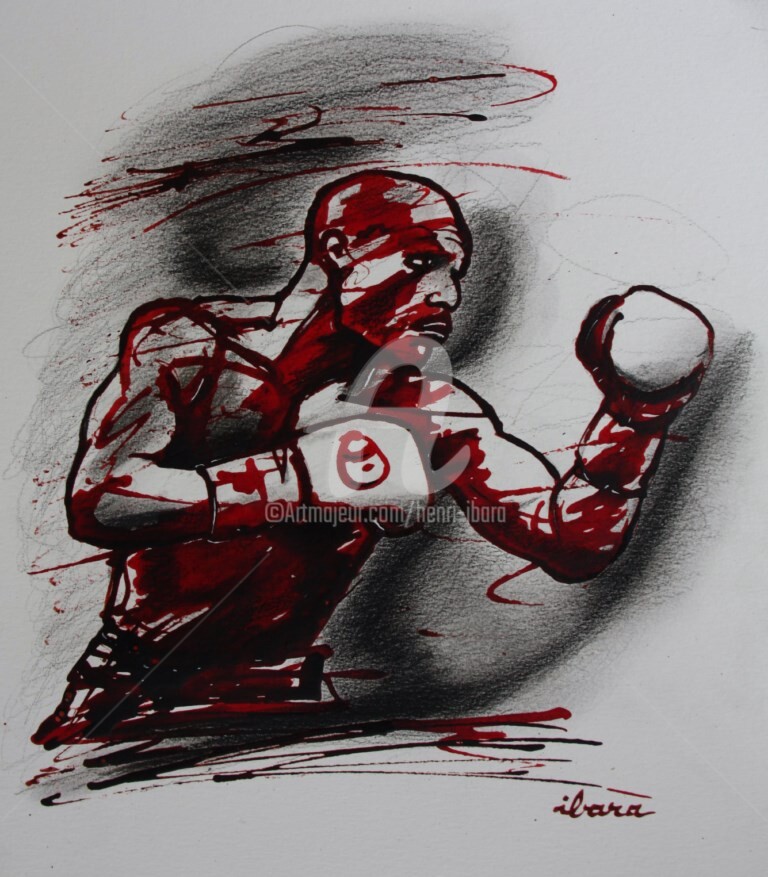boxe-n-6-dessin-d-ibara-a-l-encre-rouge-sanguine-et-crayon-noir -sur-papier-aquarelle-300gr-format-30cm-sur-42cm.jpg